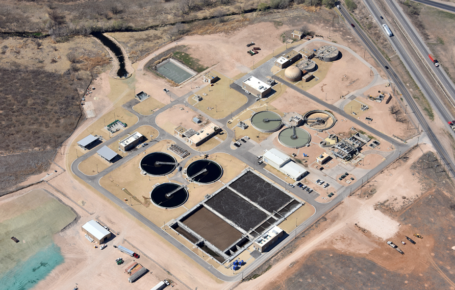 Midland Texas water treatment plant aerial